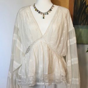 Free People Flowing White Blouse